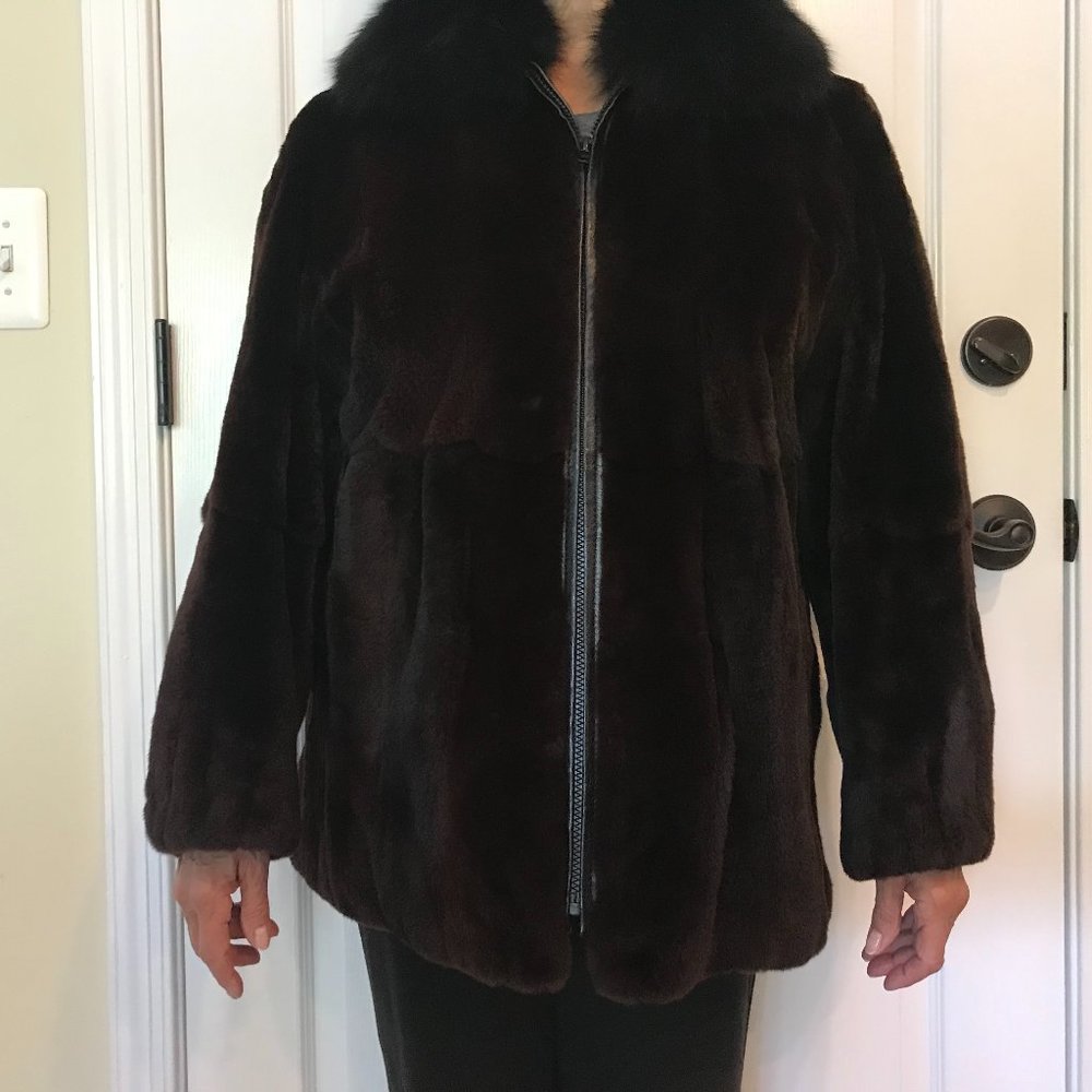 Dyed Black Sheared Mink Jacket